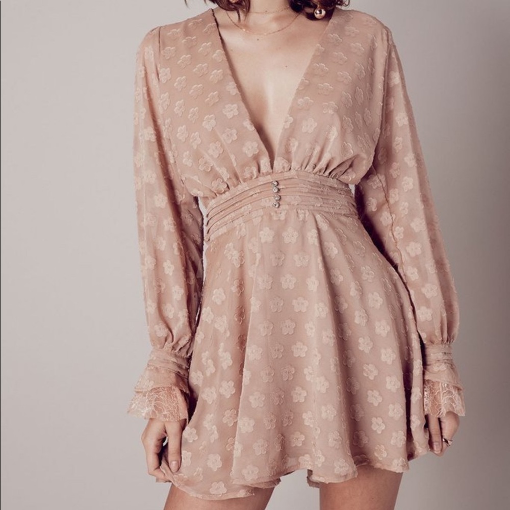 🍋 For Love & Lemons Modern Love Honey Dress Nude - Picture 2 of 4